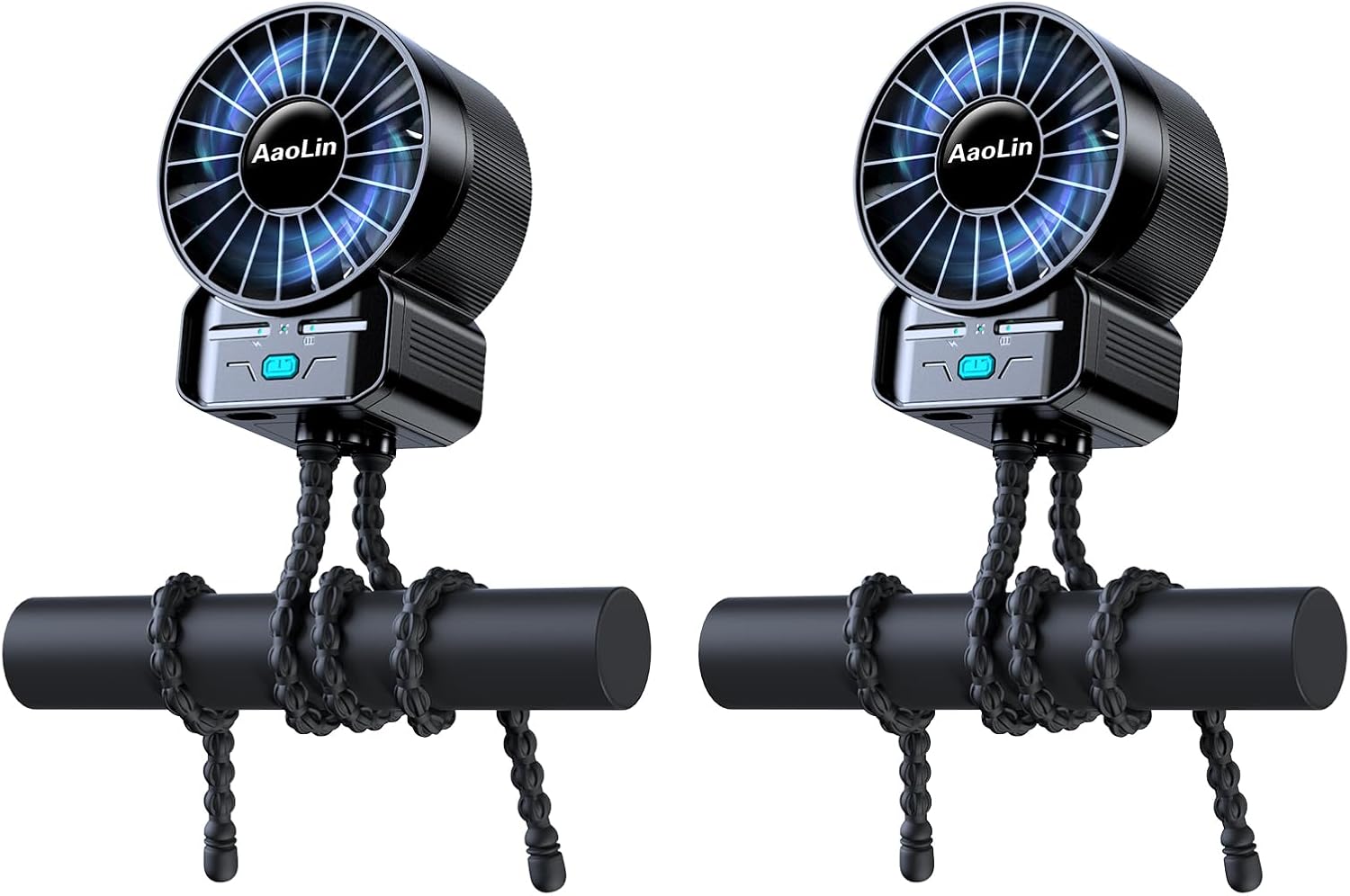 2 Pack Multifunctional Portable Stroller Fan 4 Speed 6600rpm High Speed Usb Rech...