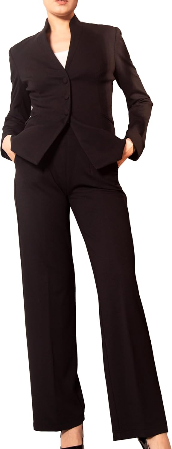 Marycrafts Women's Business Outfit Blazer Wide Leg Pant Suits Set for Work