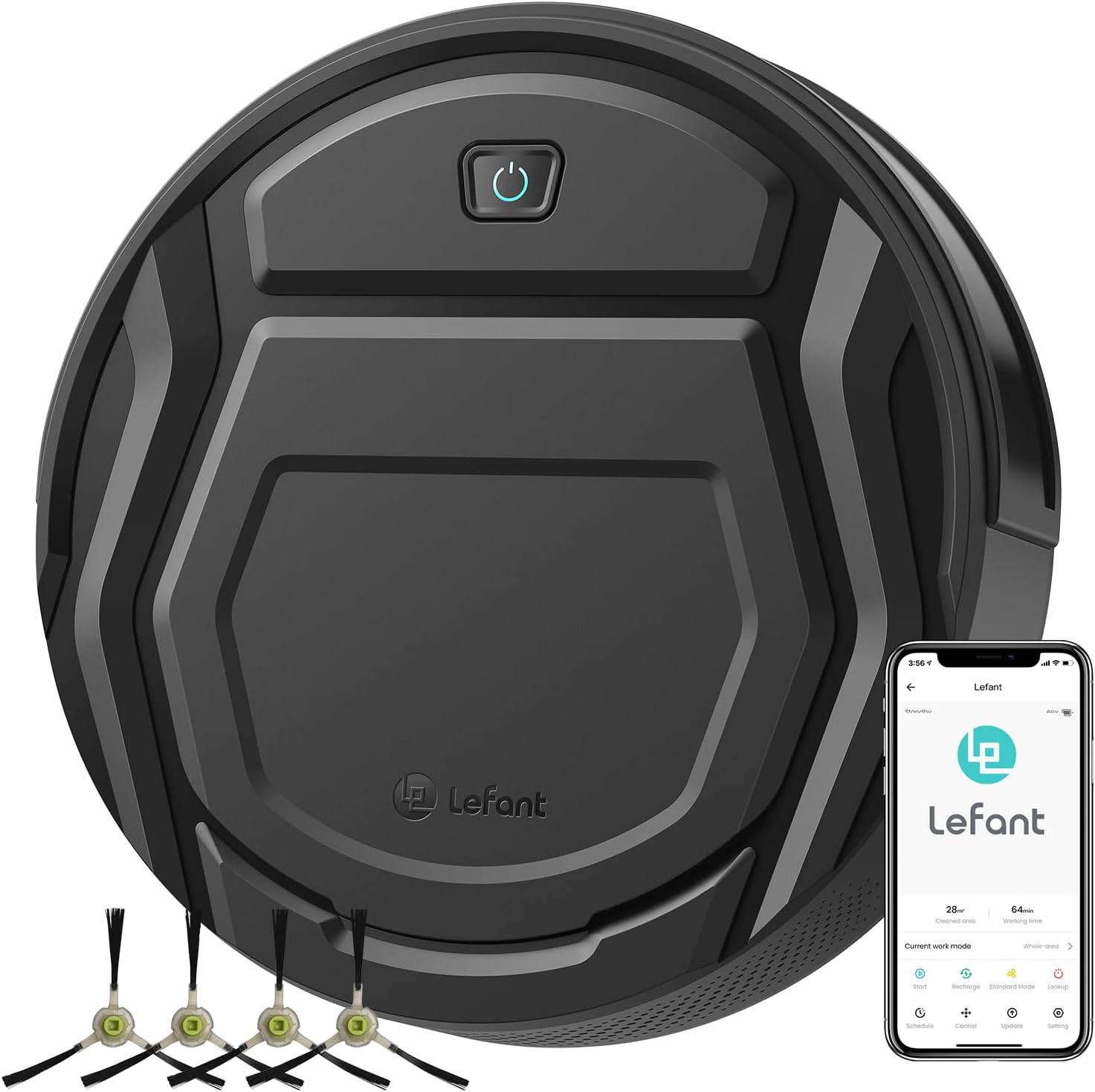 Lefant M210 Robot Vacuum Cleaner, 120-Min Runtime, Compact Design, Powerful Suct...