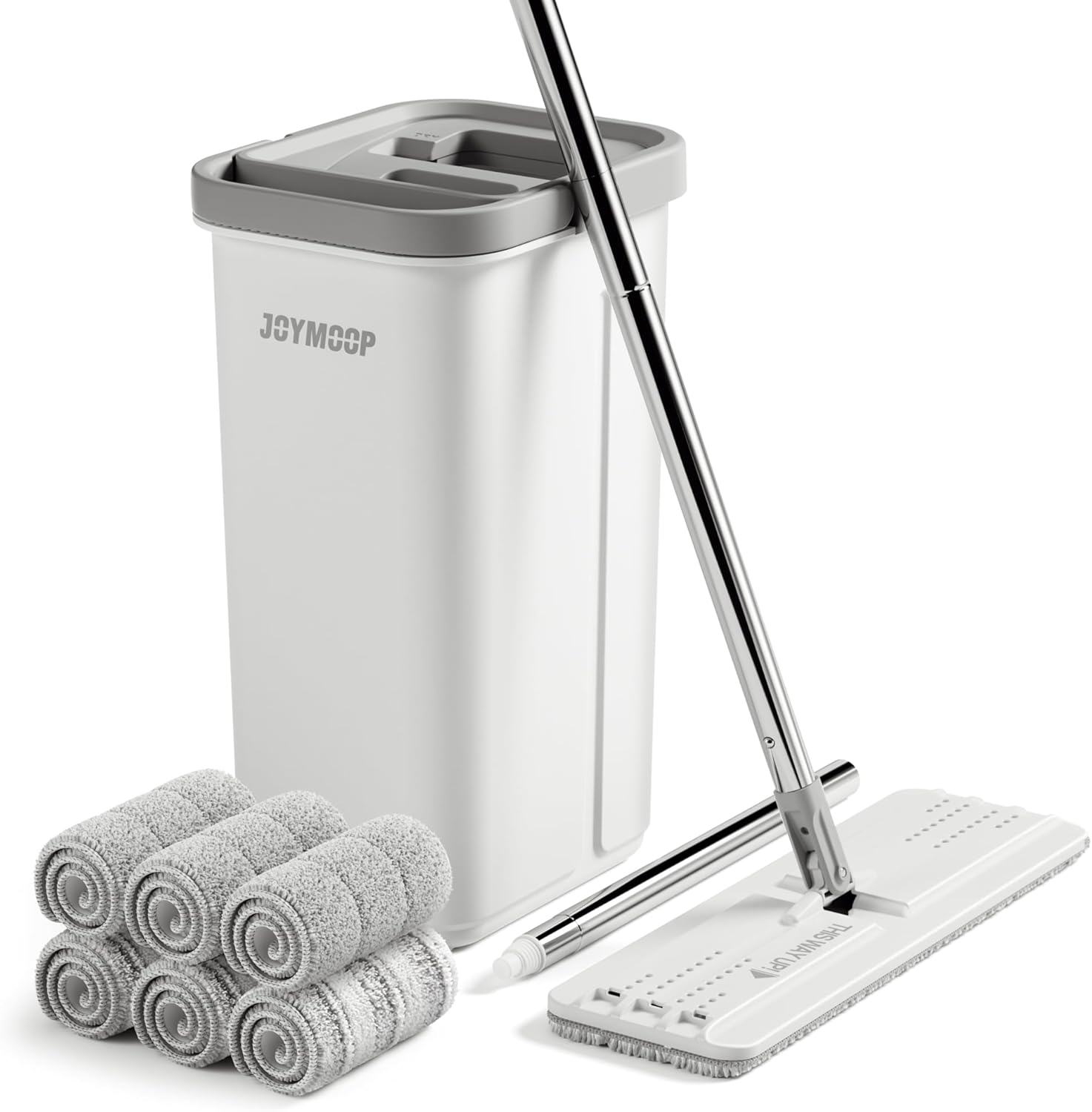 JOYMOOP Mop and Bucket with Wringer Set, Hands Free Flat Floor Mop and Bucket, 6...