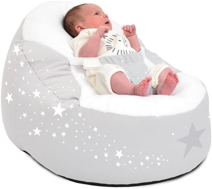 rucomfy Beanbags Gaga Baby Bean Bag Support Chair Lounger with Safety Harness fo...