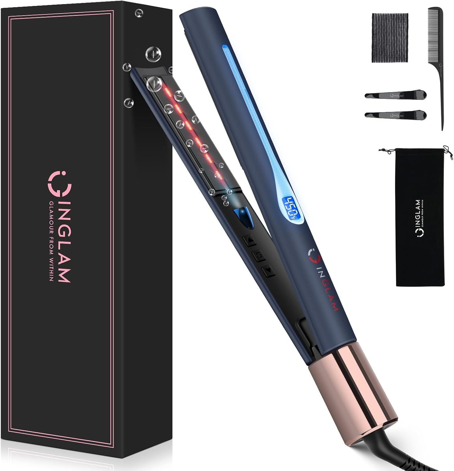 Exceptional IG INGLAM Titanium Flat Iron, Premium Hair Straightener, Versatile 1...
