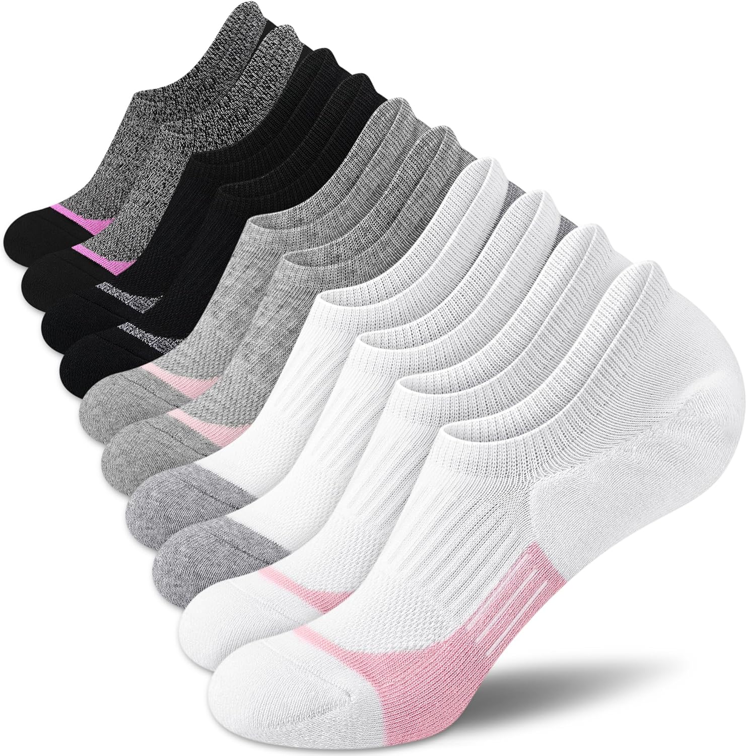 No Show Socks for Women Running Hiking Athletic Non Slip Low Socks 5 Pairs