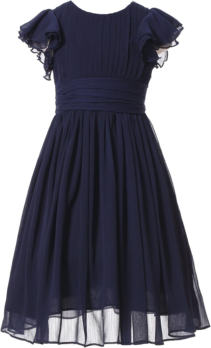 Chiffon Prom Party Dresses Bridesmaid Dress Flower Girl's Dress 12 Navy Blue