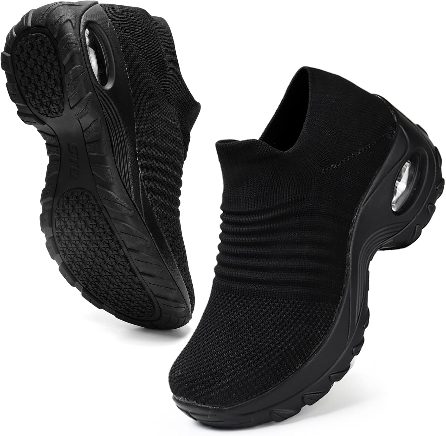 HKR Womens Trainers with Memory Foam Comfortable Slip on Work Walking Shoes