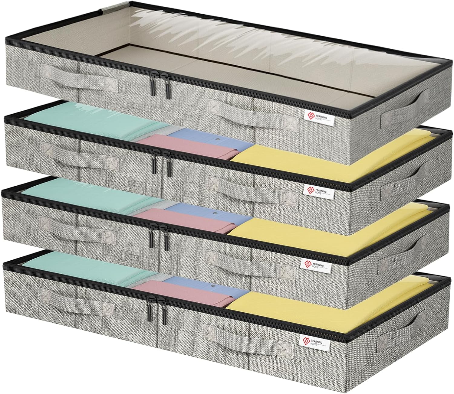 4.5 Inches Under Bed Storage Containers, Special Storage Box for Low Profile Spa...