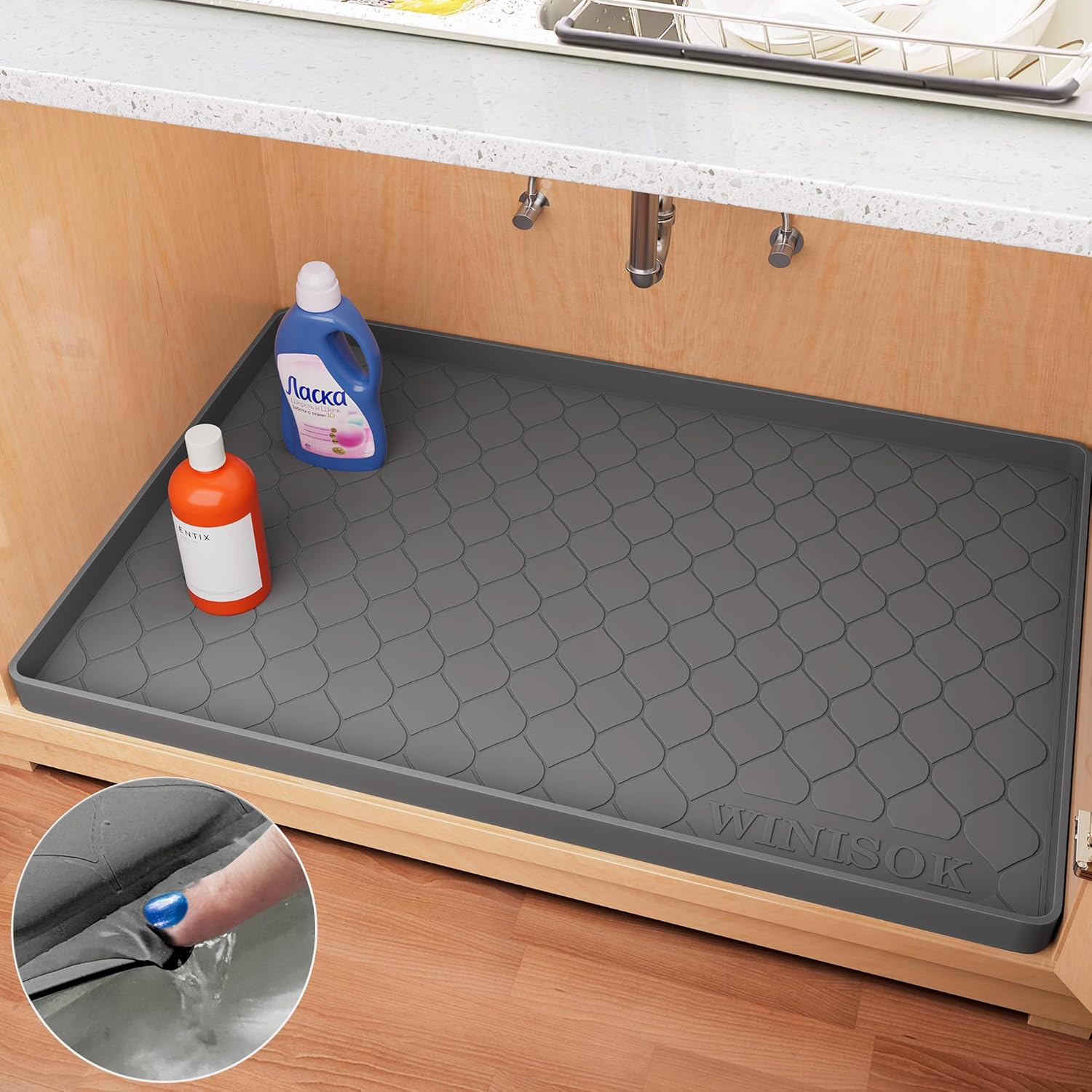 Under Sink Mat, High-Quality Waterproof Liner for Kitchen and Bathroom Cabinet,...