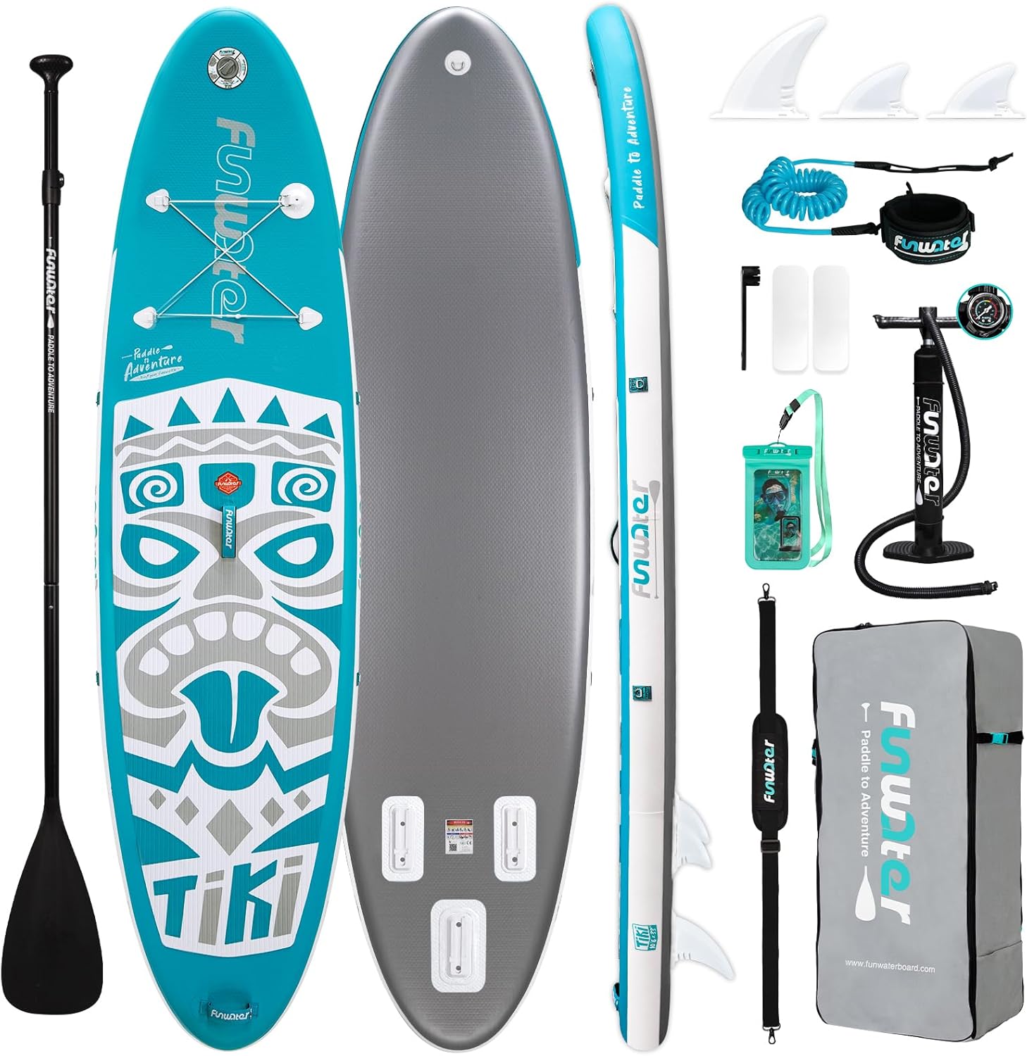 FunWater Inflatable Stand Up Paddle Board with Premium SUP Paddleboard Accessori...