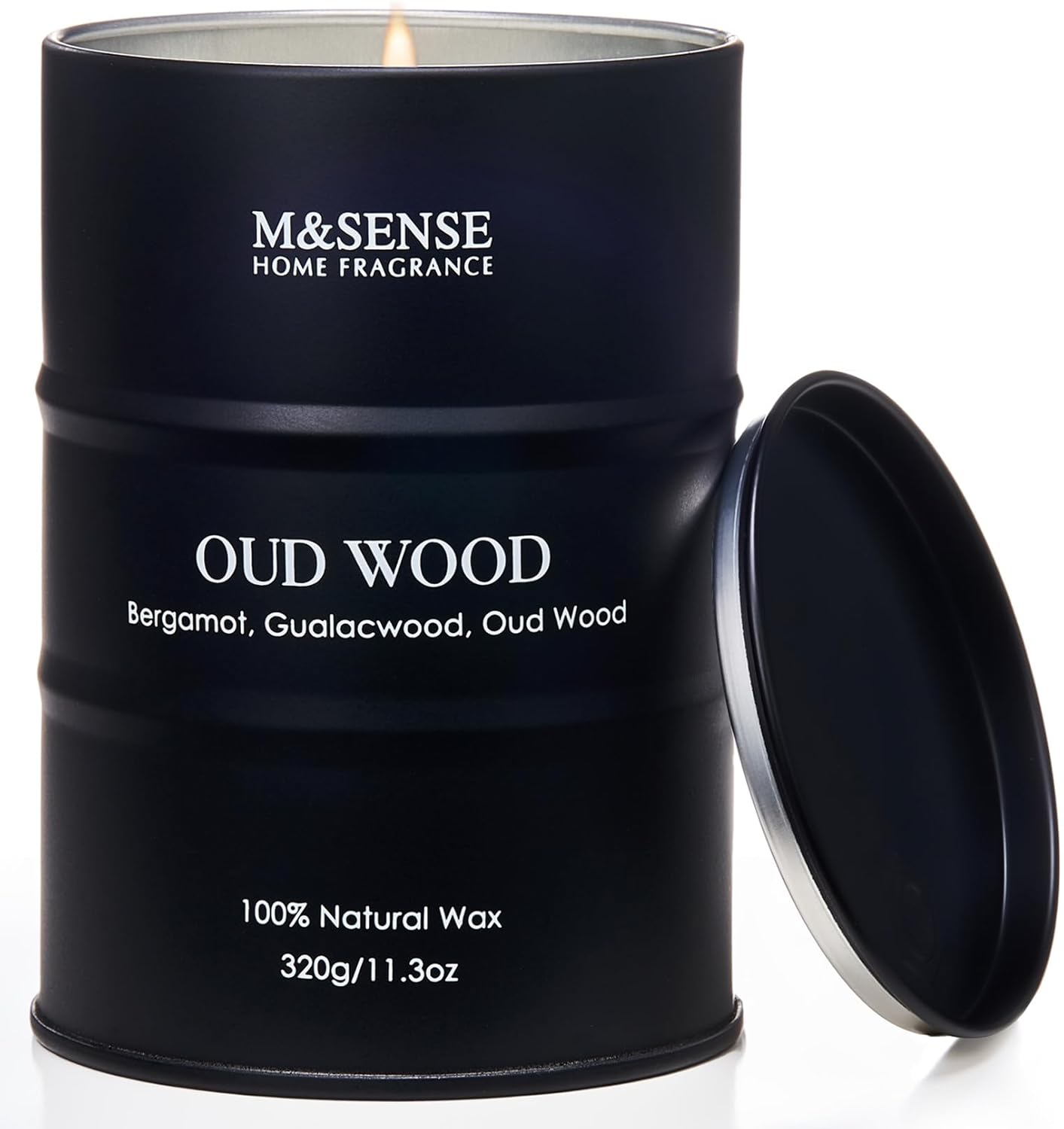 M&SENSE Oud Wood Scented Candles for Men， Natural Non Toxic Soy Candles for Hom...