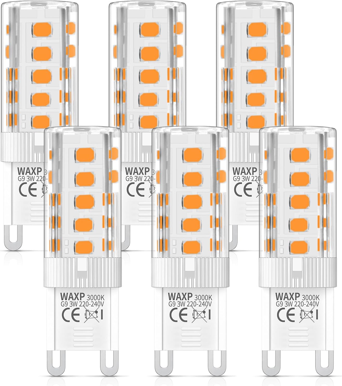 G9 LED Bulbs Warm White 3W, No Flickering, 3000K, Equivalent 25W G9 Halogen Ligh...
