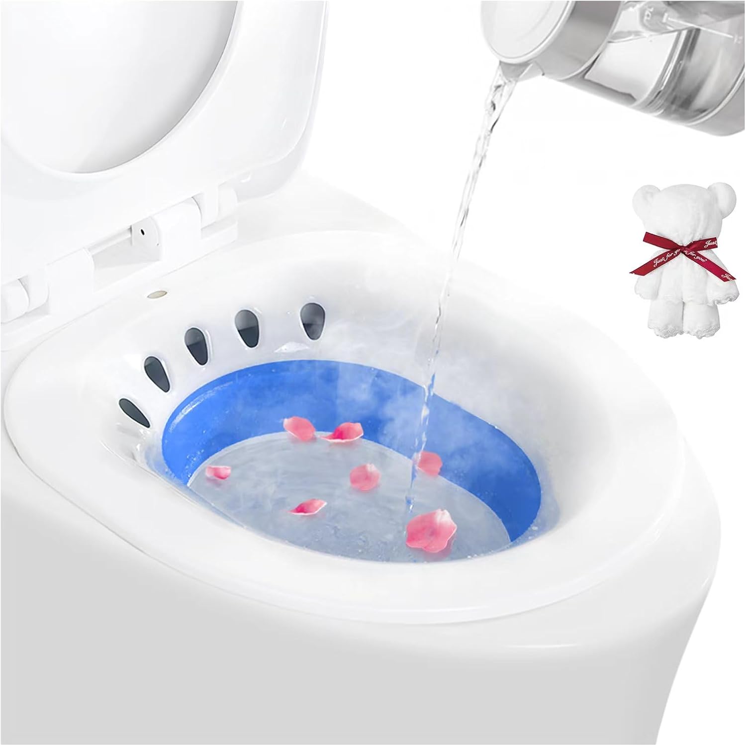 DEANIC Foldable Sitz Bath for Toilet Hemorrhoids Treatment and Post Partum Care,...