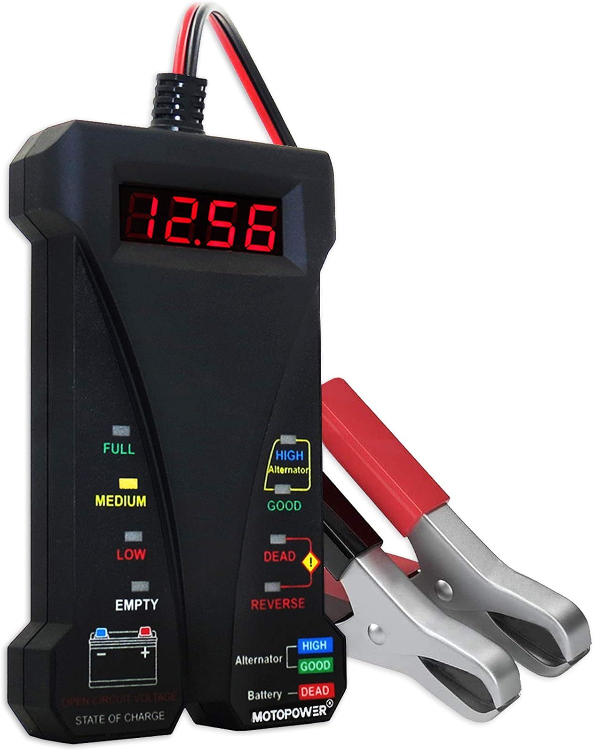 MOTOPOWER 12V Digital Battery Tester Voltmeter and Alternator Charging System An...
