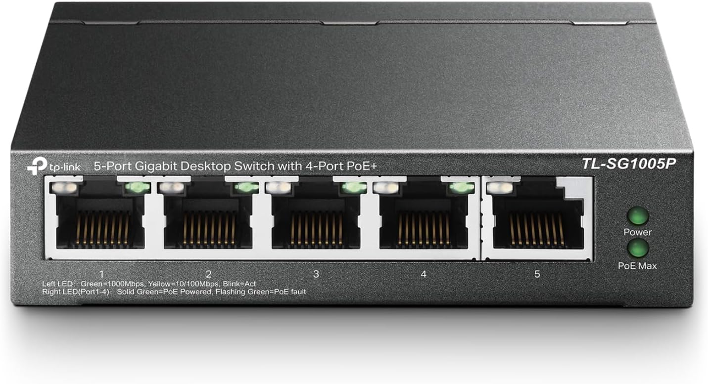 TP-Link TL-SG1005P, 5 Port Gigabit PoE Switch, 4 P...