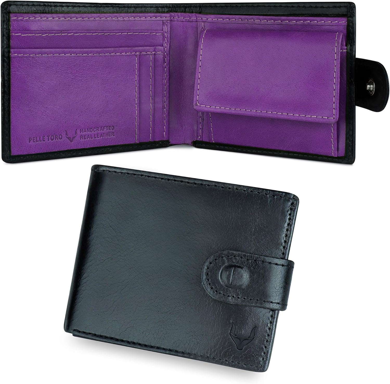 PELLE TORO All-in-One Handmade Mens Wallet, RFID Blocking Wallet with Coin Pocke...