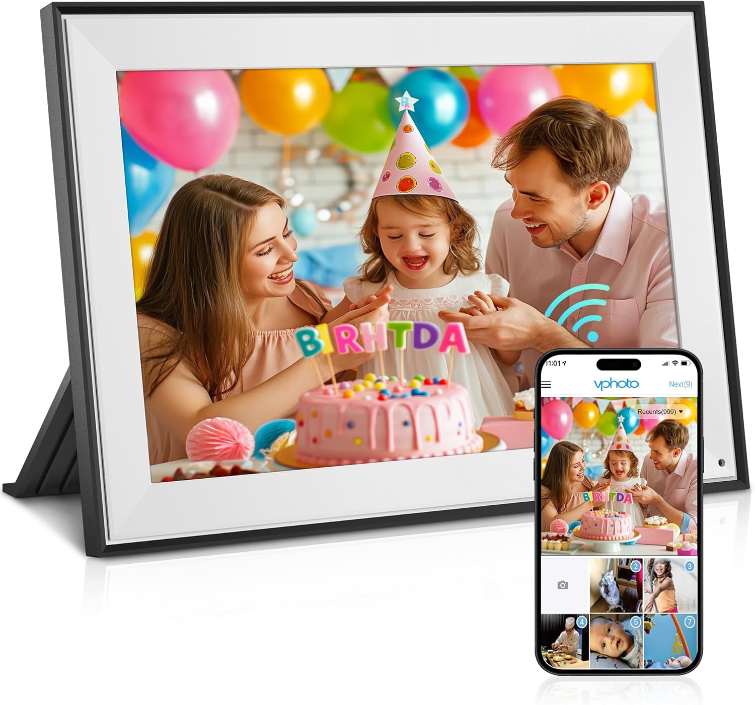 EMITEVER 10.1 Inch WiFi Digital Picture Frame 32GB Storage,1280x800 IPS HD Touch...