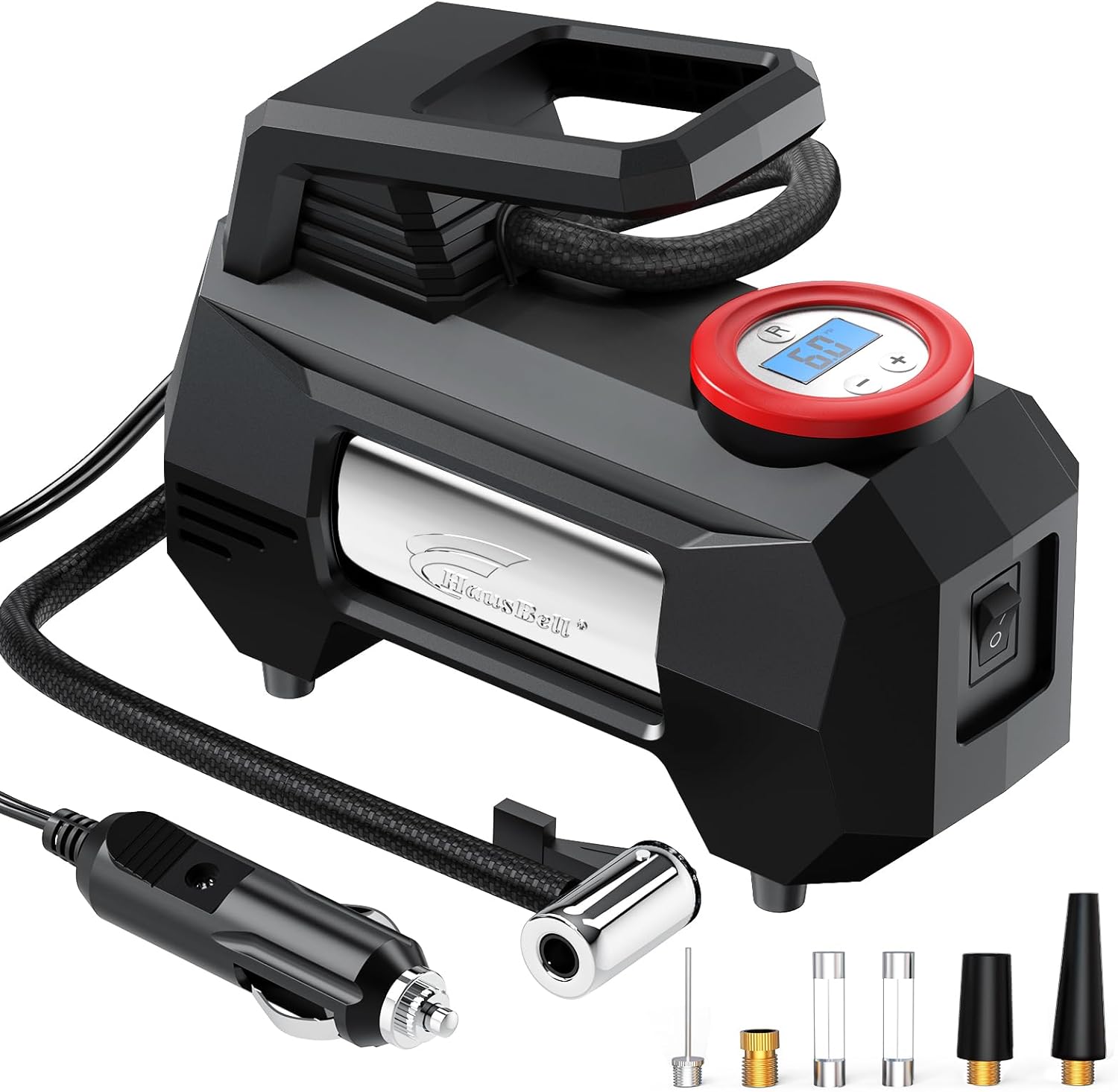 HAUSBELL Tire Inflator Upgraded Air Compressor for Car, Portable Air pump for Ca...