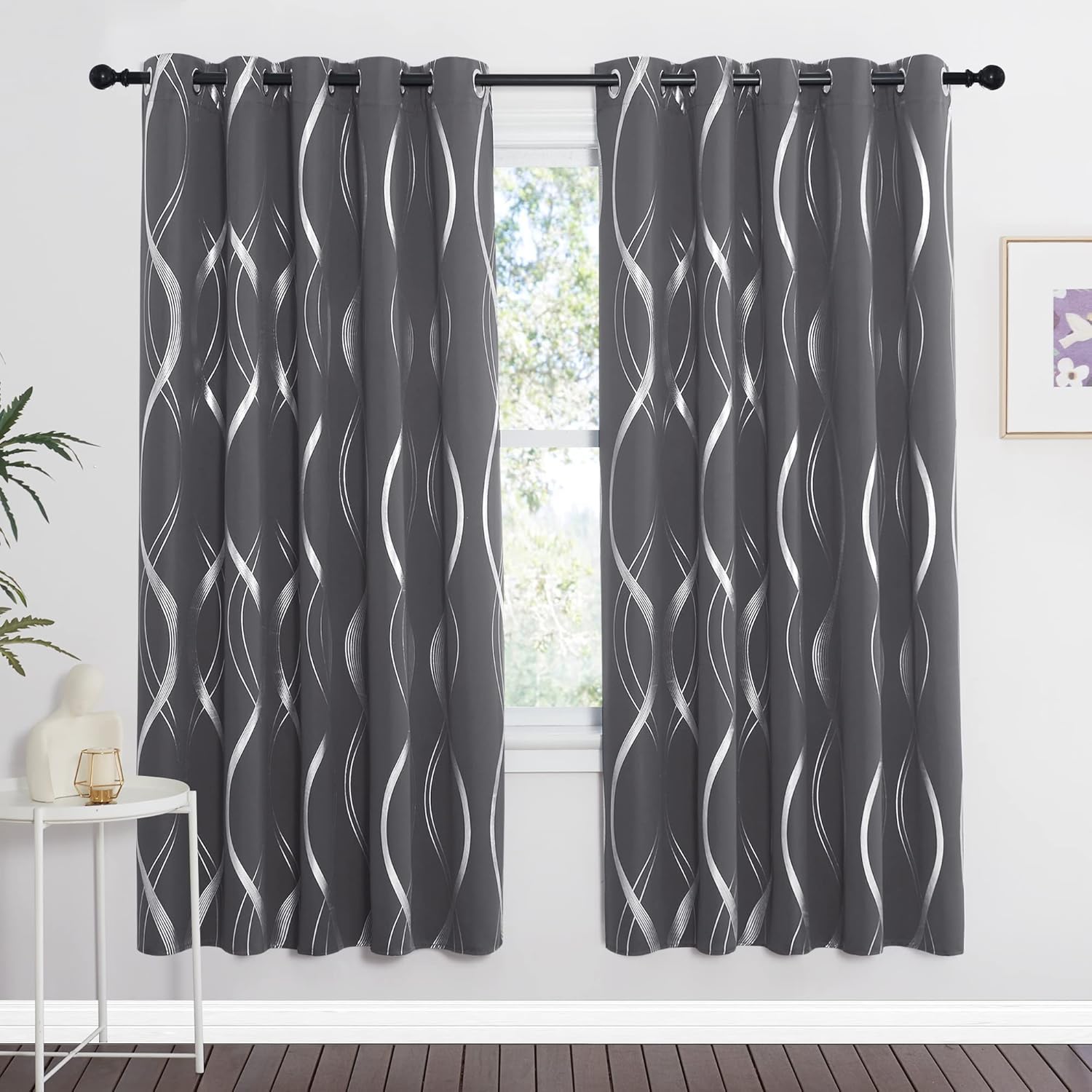 PONY DANCE Blackout Curtains for Living Room - Noise Reduction Thermal Curtains...