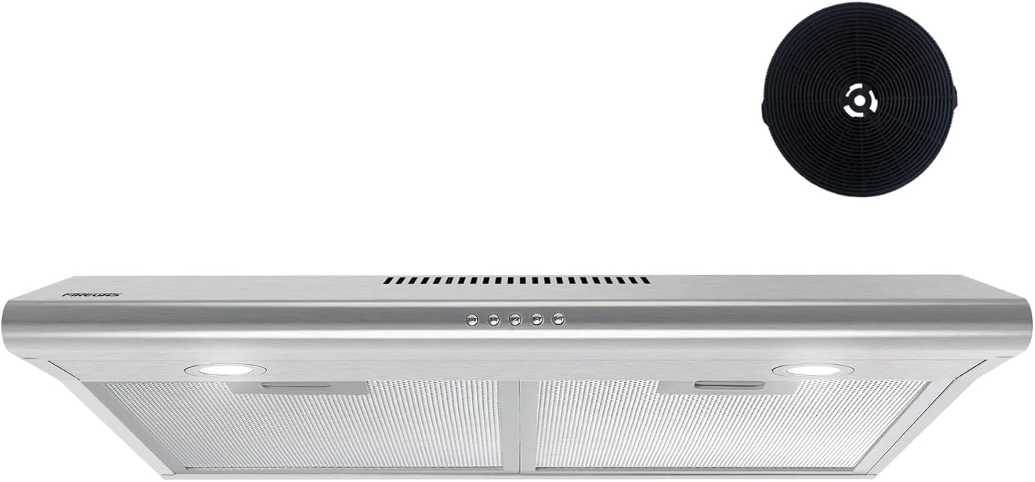 FIREGAS Under Cabinet Range Hood 30 inch, Ducted/Ductless Convertible Kitchen Ho...