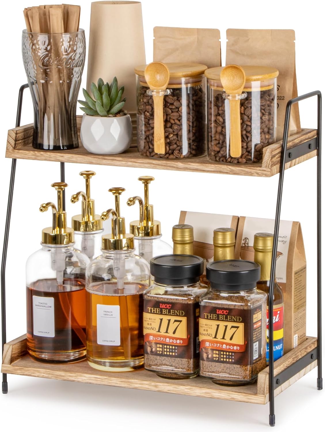 ANBOXIT Coffee Station Organizer for Countertop, Coffee Bar Accessories and Orga...
