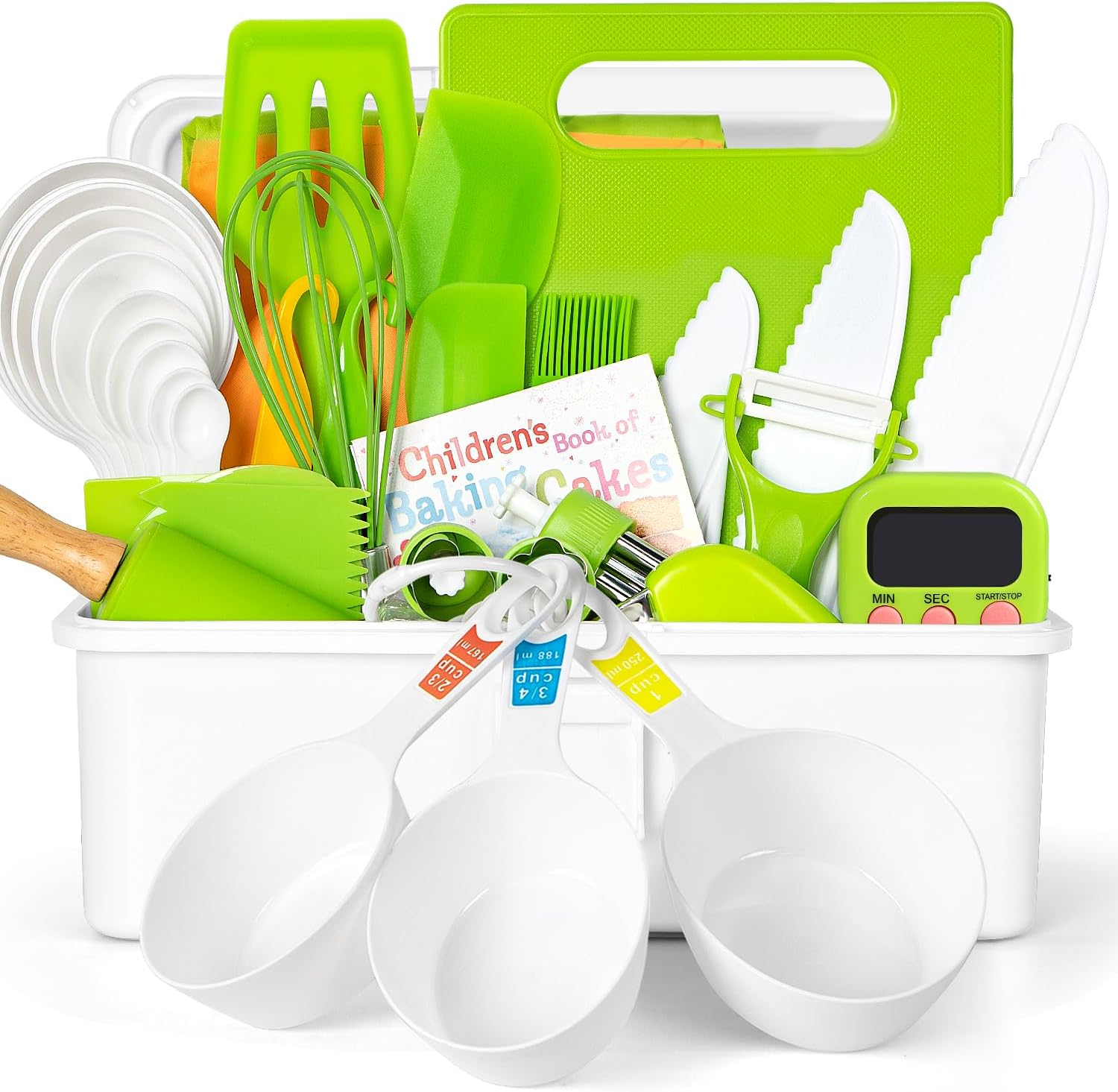 Kids Cooking Sets Real, 37PCS Kids Cooking and Baking Set with Storage Case Time...