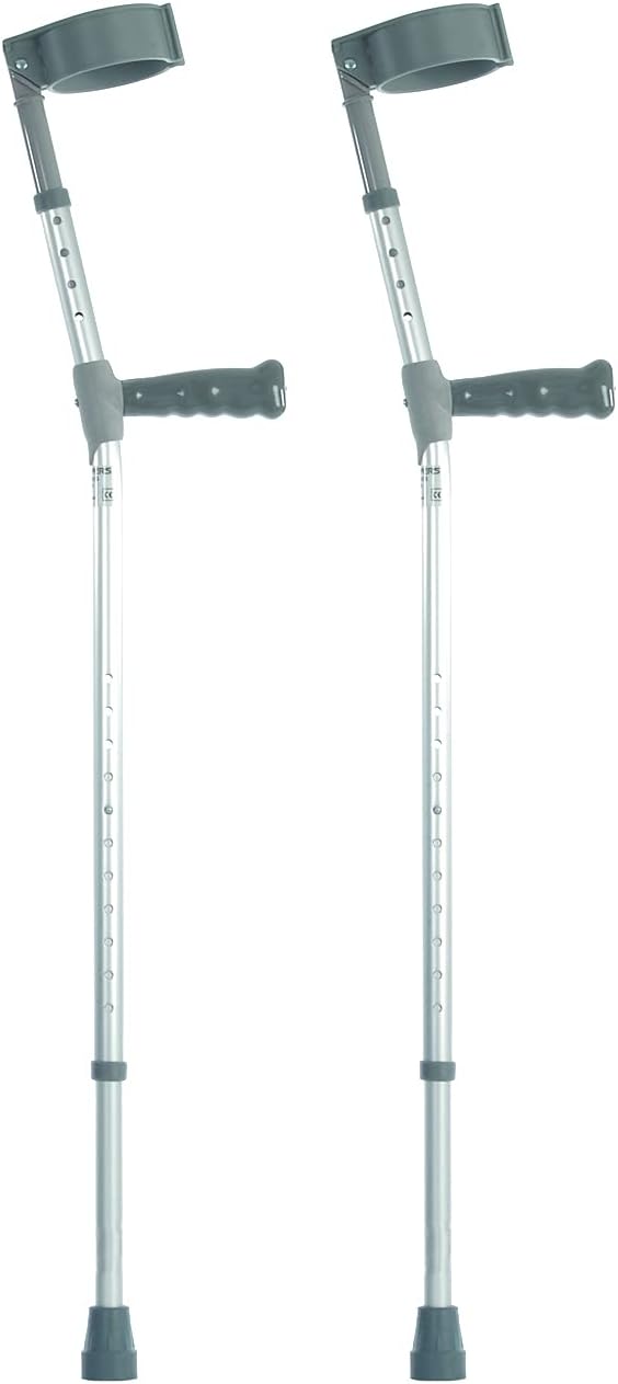 NRS Healthcare Double Adjustable Crutches - Plastic Handle - Long