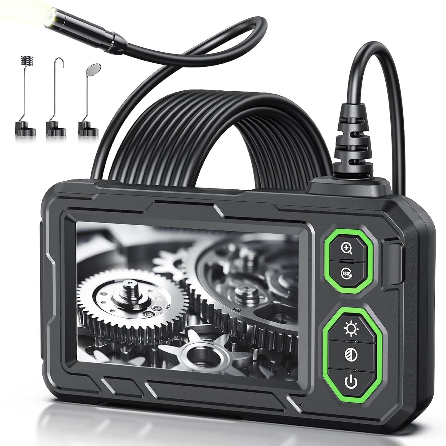 Endoscope Camera with Light, 4.3" Inspection Camera, 1920P HD Borescope with 8 L...