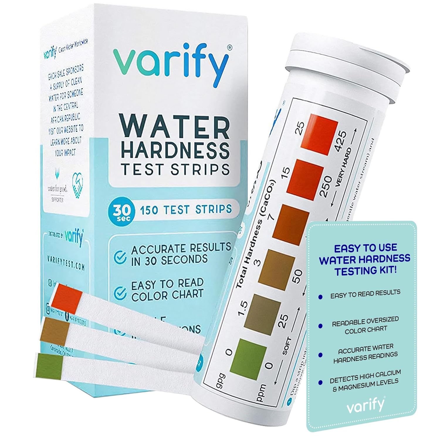 Varify Water Hardness Test Kit - Water Testing Kit for Home, Drinking, Well, Spa...