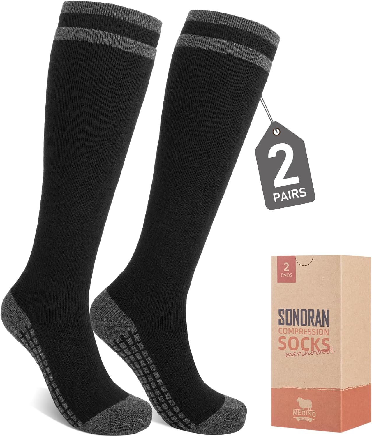 Premium Merino Wool Compression Socks, Essential Knee High Thermal Socks for Wom...