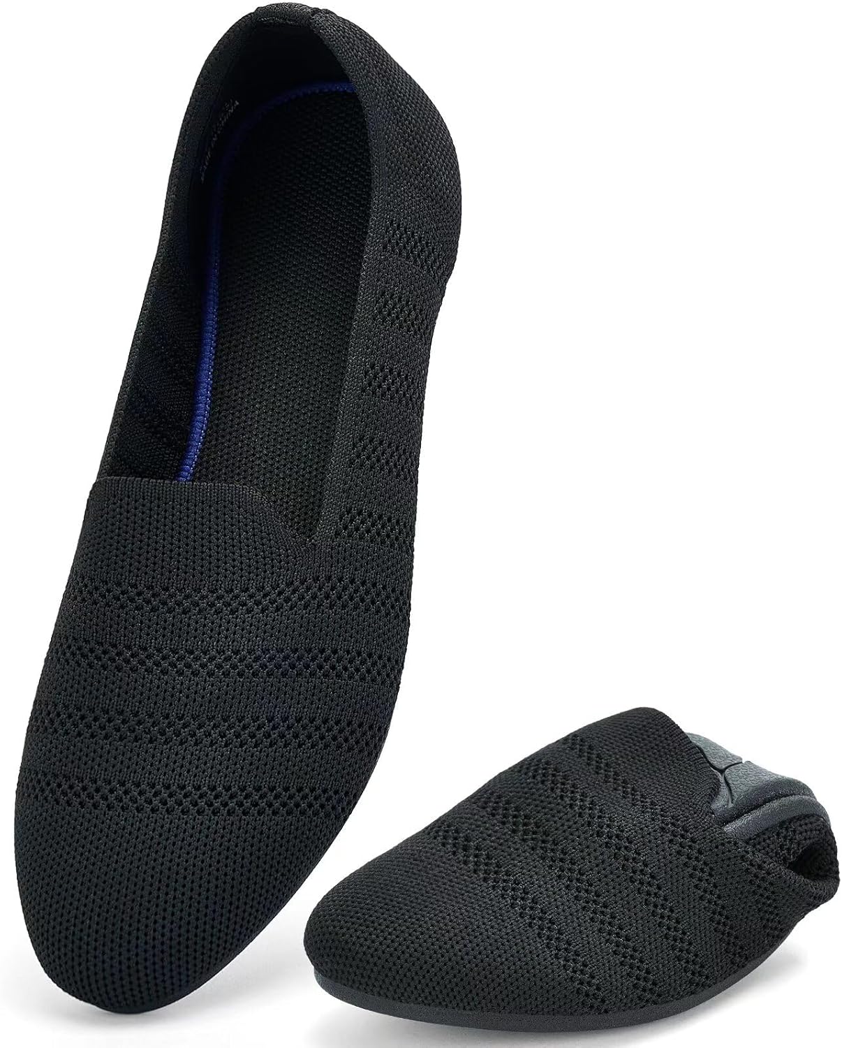 poemlady Women’s Ballet Flat Shoes, Special Dress Shoes with Knit Round Toe, Com...