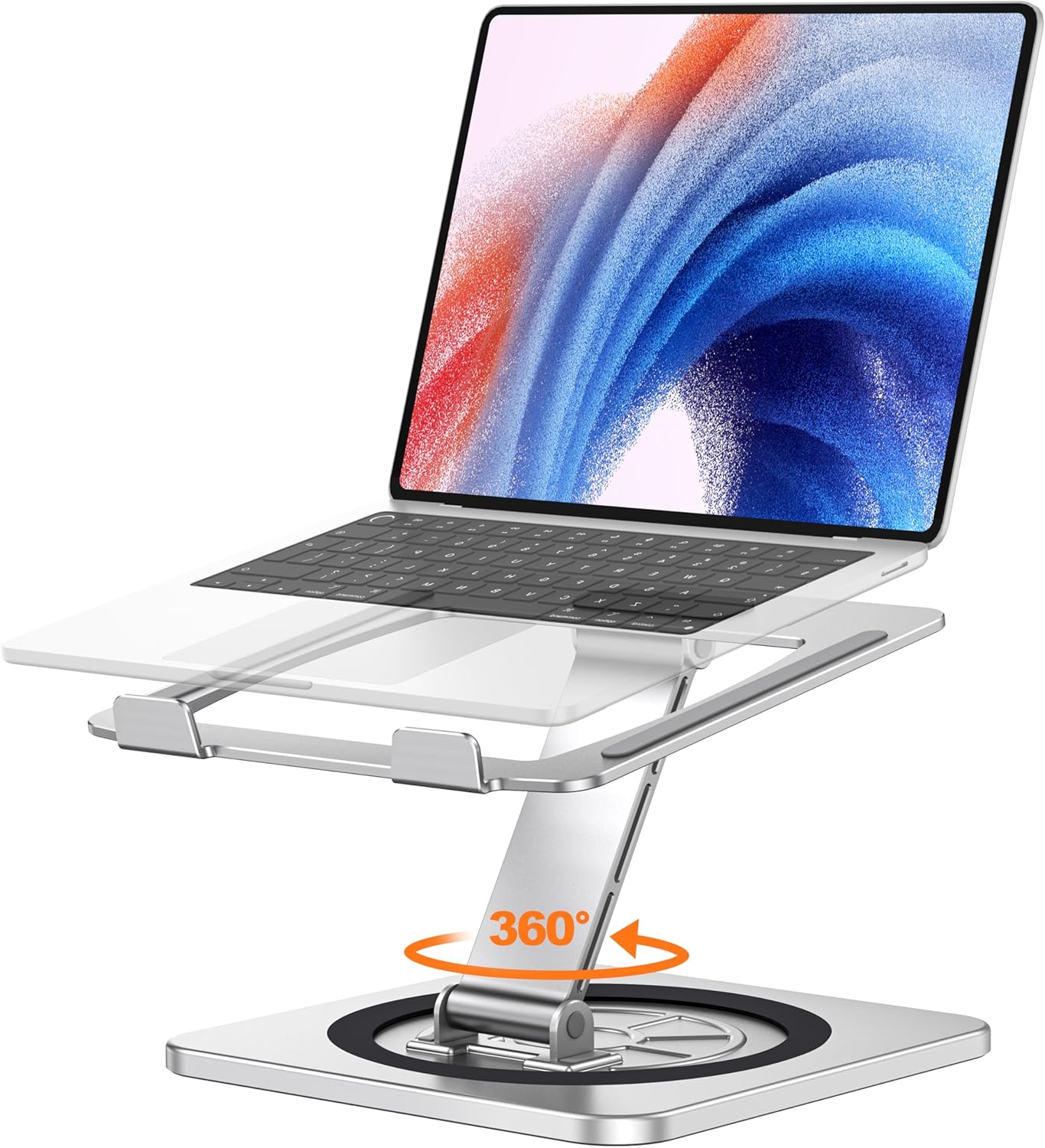 EOIWUY Laptop Stand with 360° Swivel Base, Portable Foldable Laptop Riser for De...