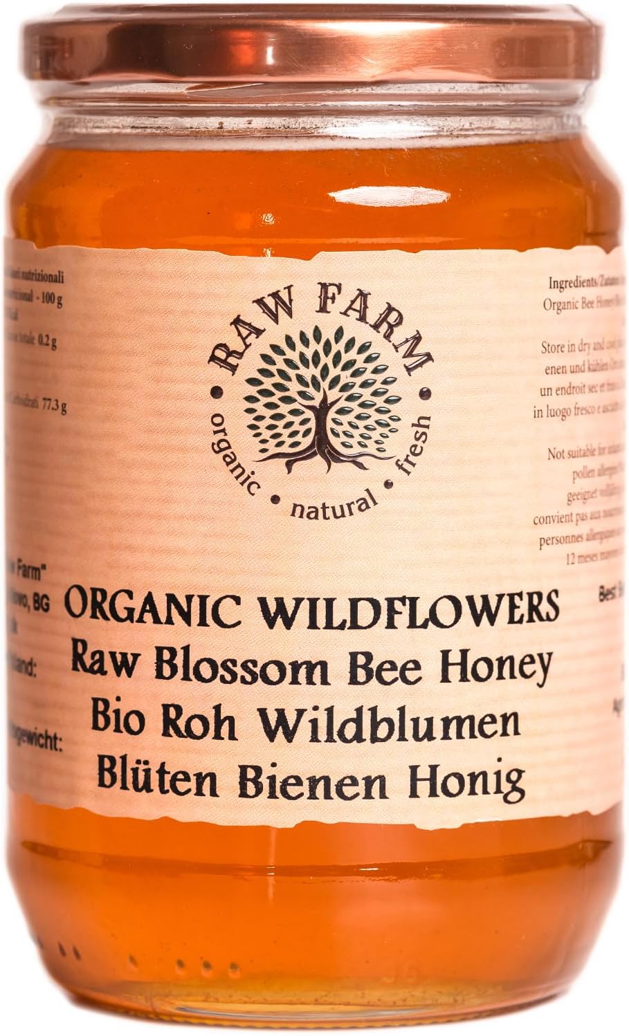 900 g Organic Raw Wildflowers Bee Honey Single Sourced from Local Bee Farm - "Ra...
