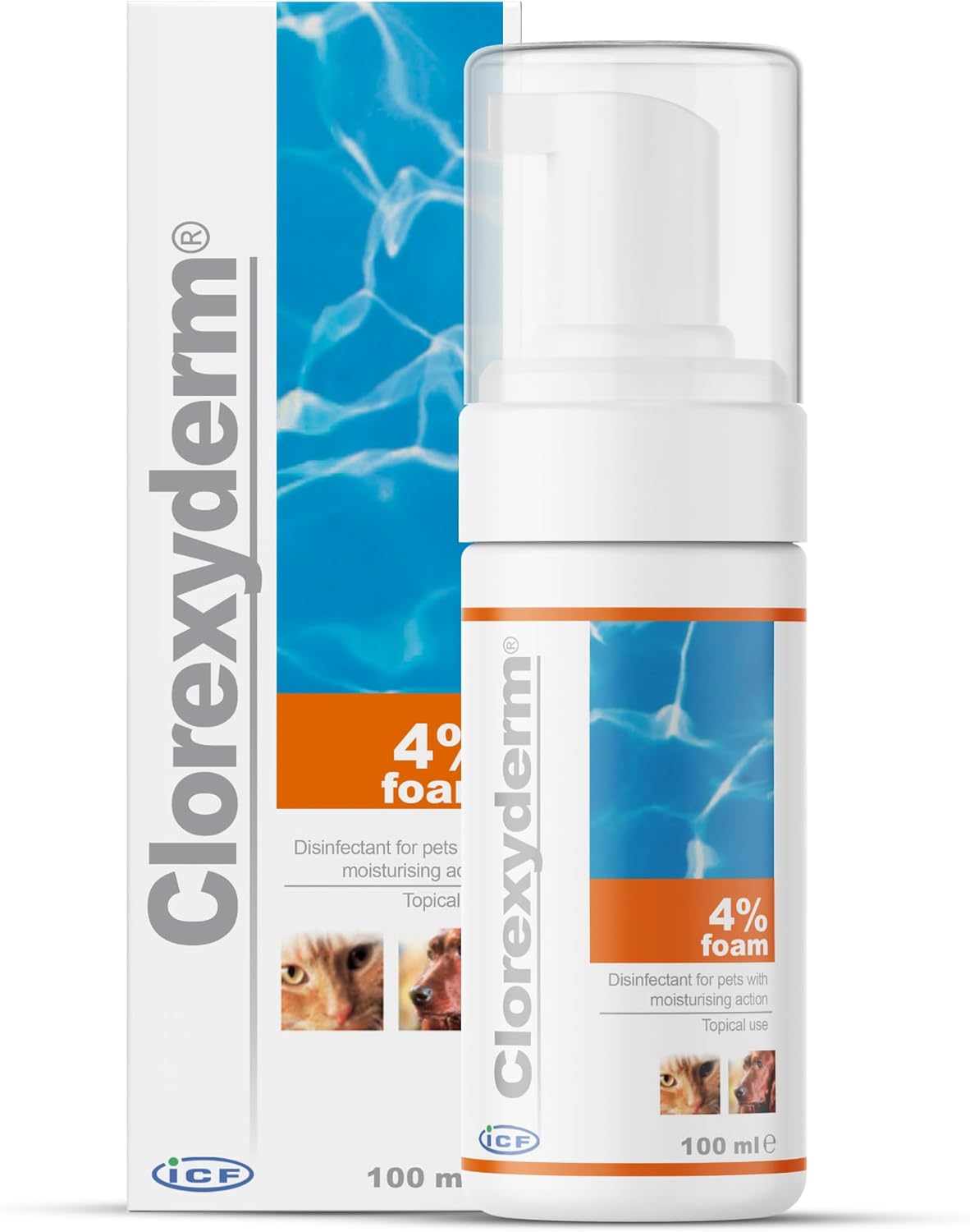 Clorexyderm 4% Foam Mousse - Dry Shampoo for Dogs & Cats - Antibacterial & Antif...