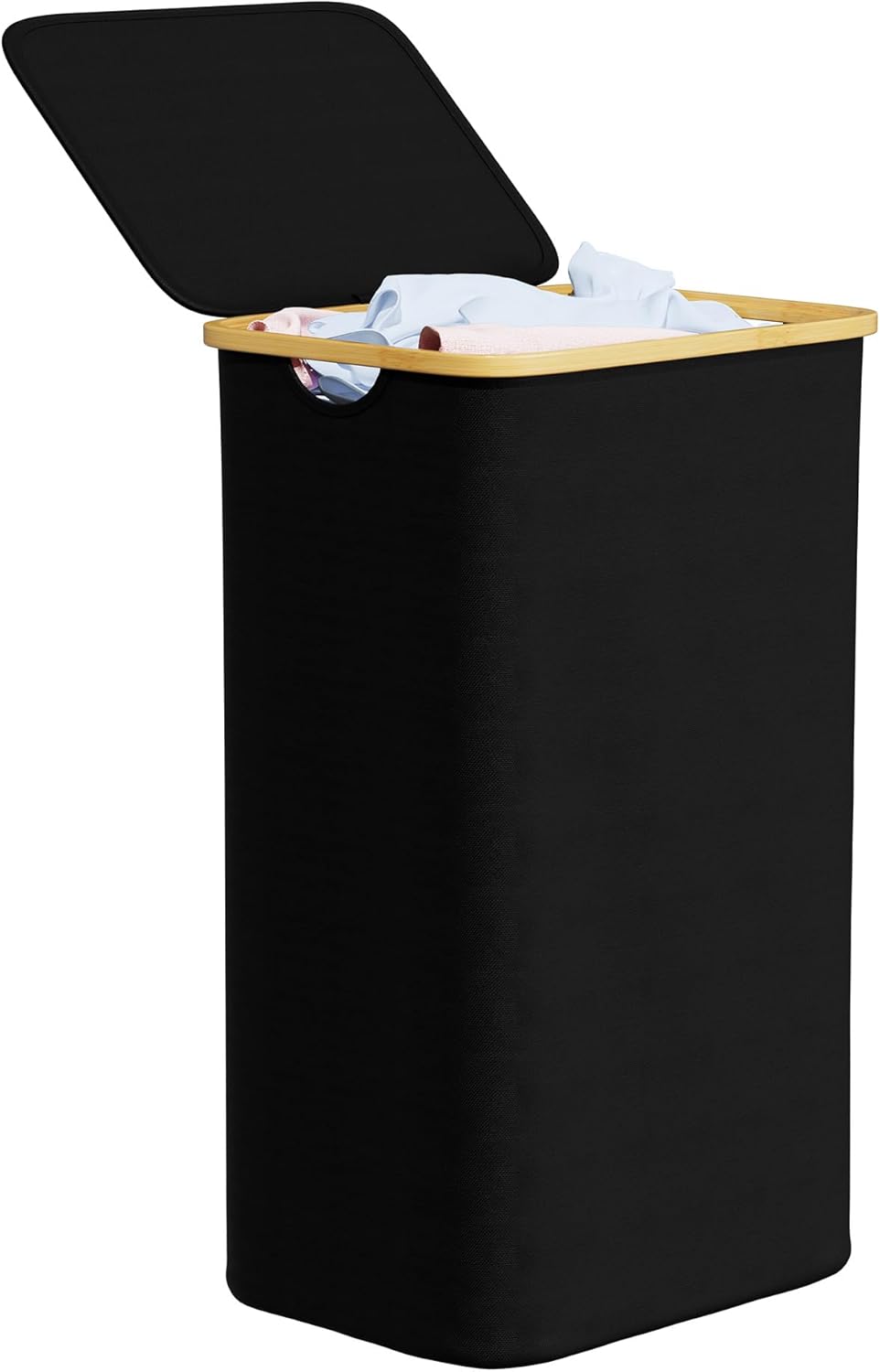 SpaceAid Laundry Hamper with Lid, 110L Large Tall Clothes Basket Bin with Bamboo...