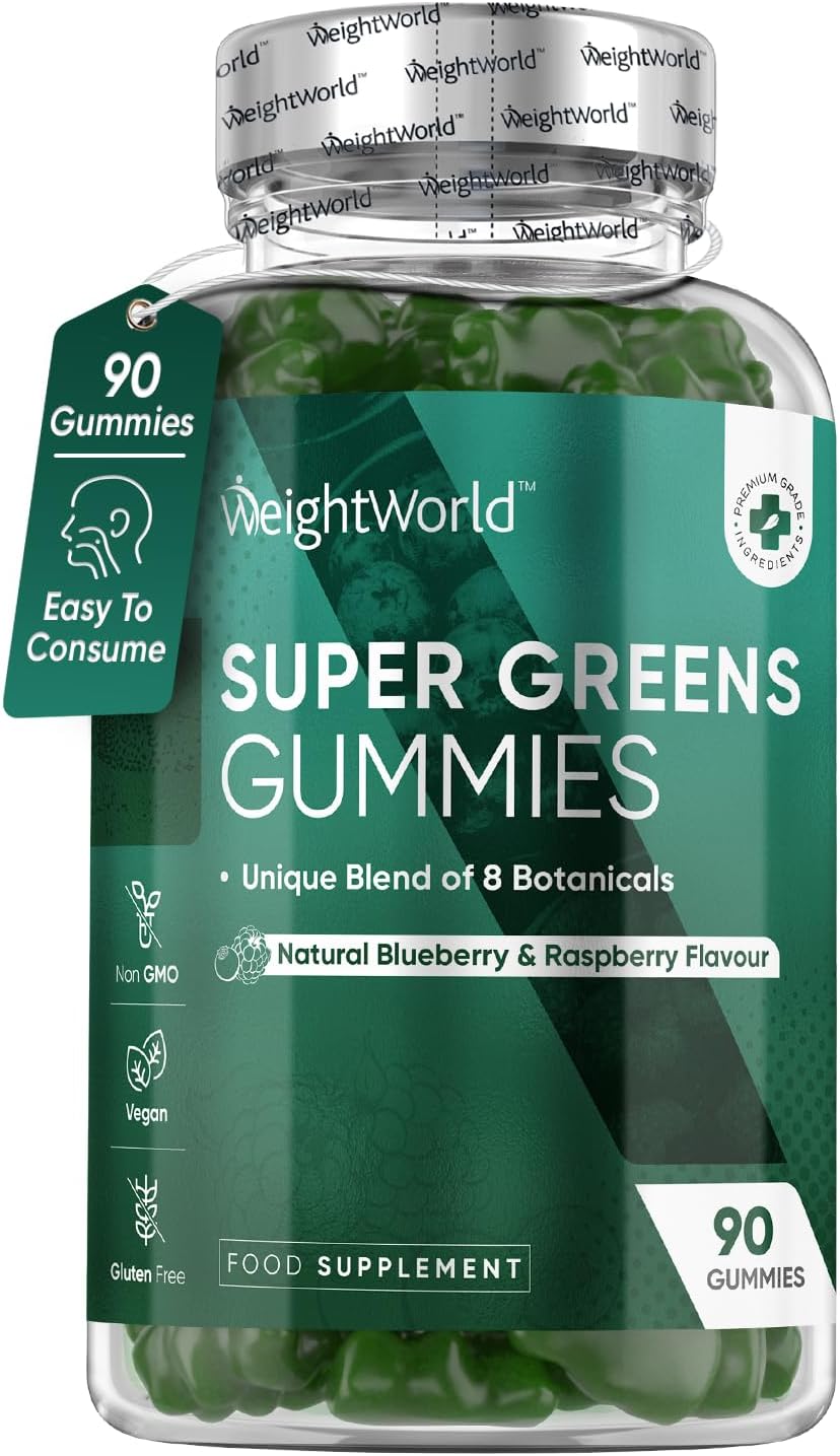 Super Greens Gummies - 90 Multivitamin Gummies - Blend of Botanicals with Vitami...