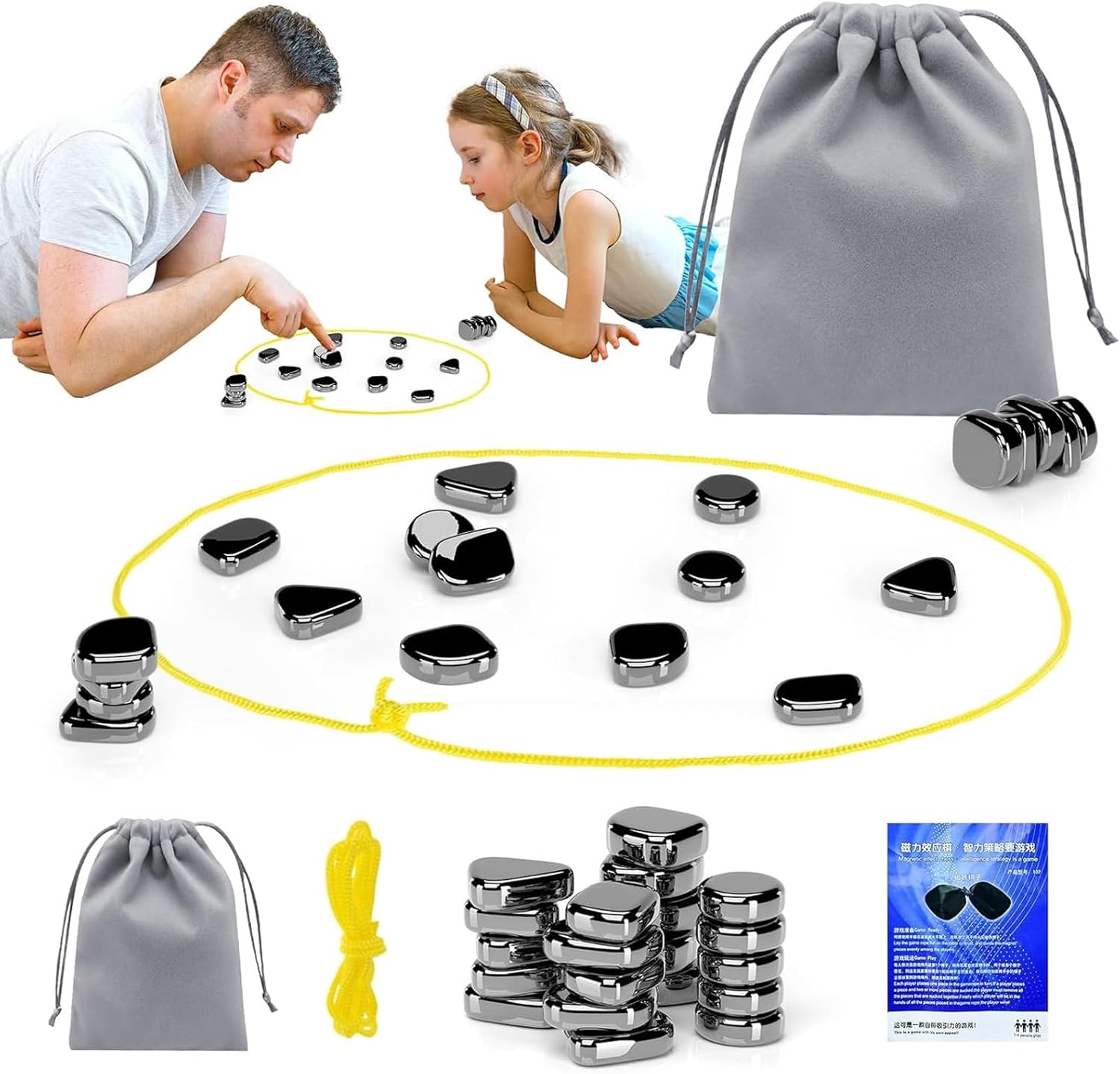 Magnetic Chess Game, Logic Training Board Game for Kids, Adults Chess Set with 2...