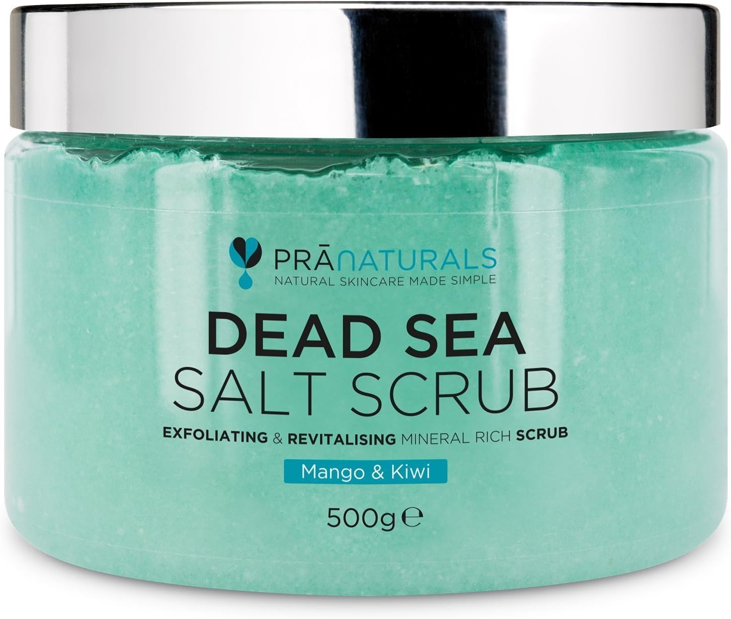 PraNaturals Dead Sea Salt Body Scrub 500G – Hydrating & Moisturising, Natural Oi...