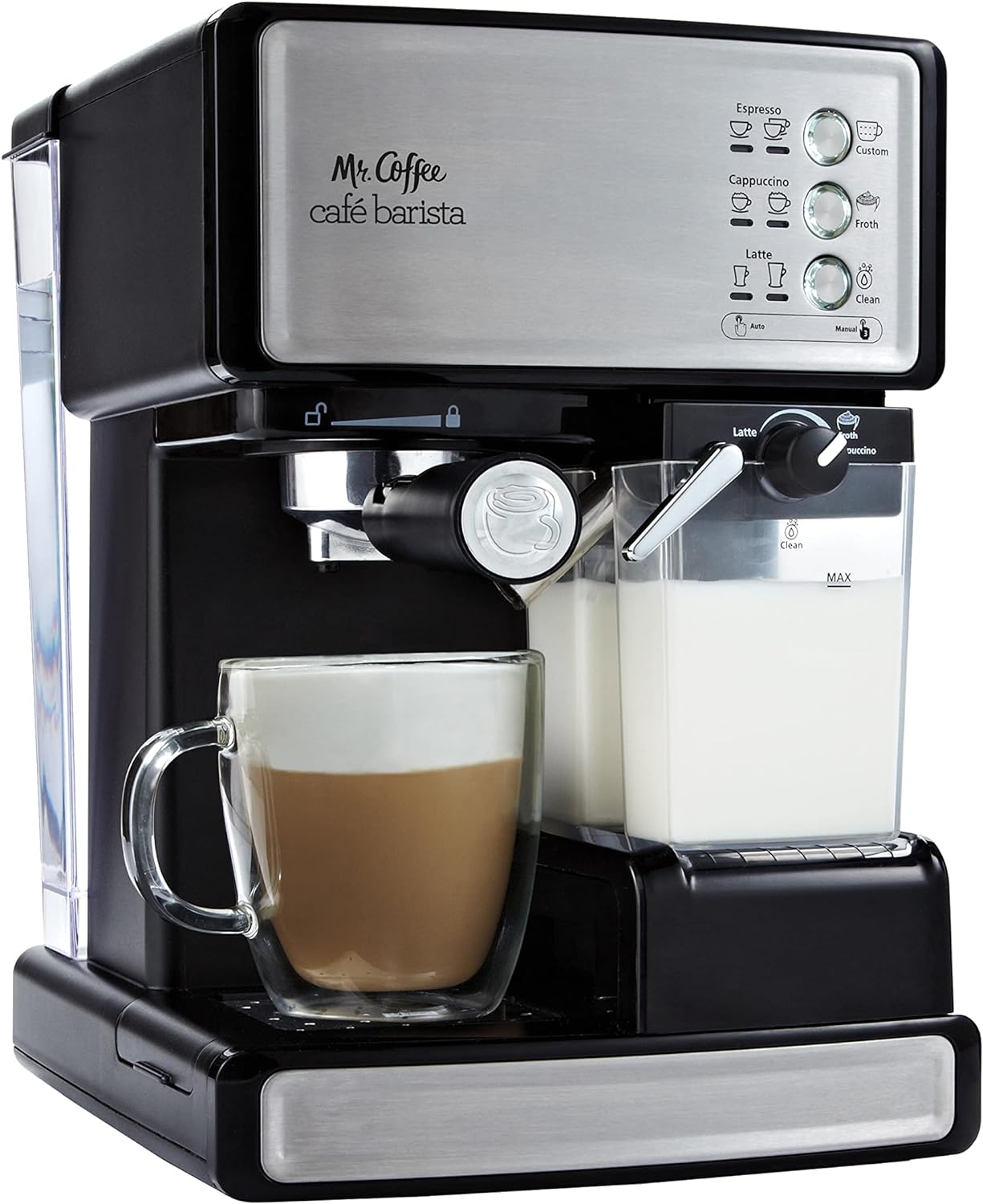 Mr. Coffee Espresso and Cappuccino Machine, Stainless Steel, Programmable Coffee...