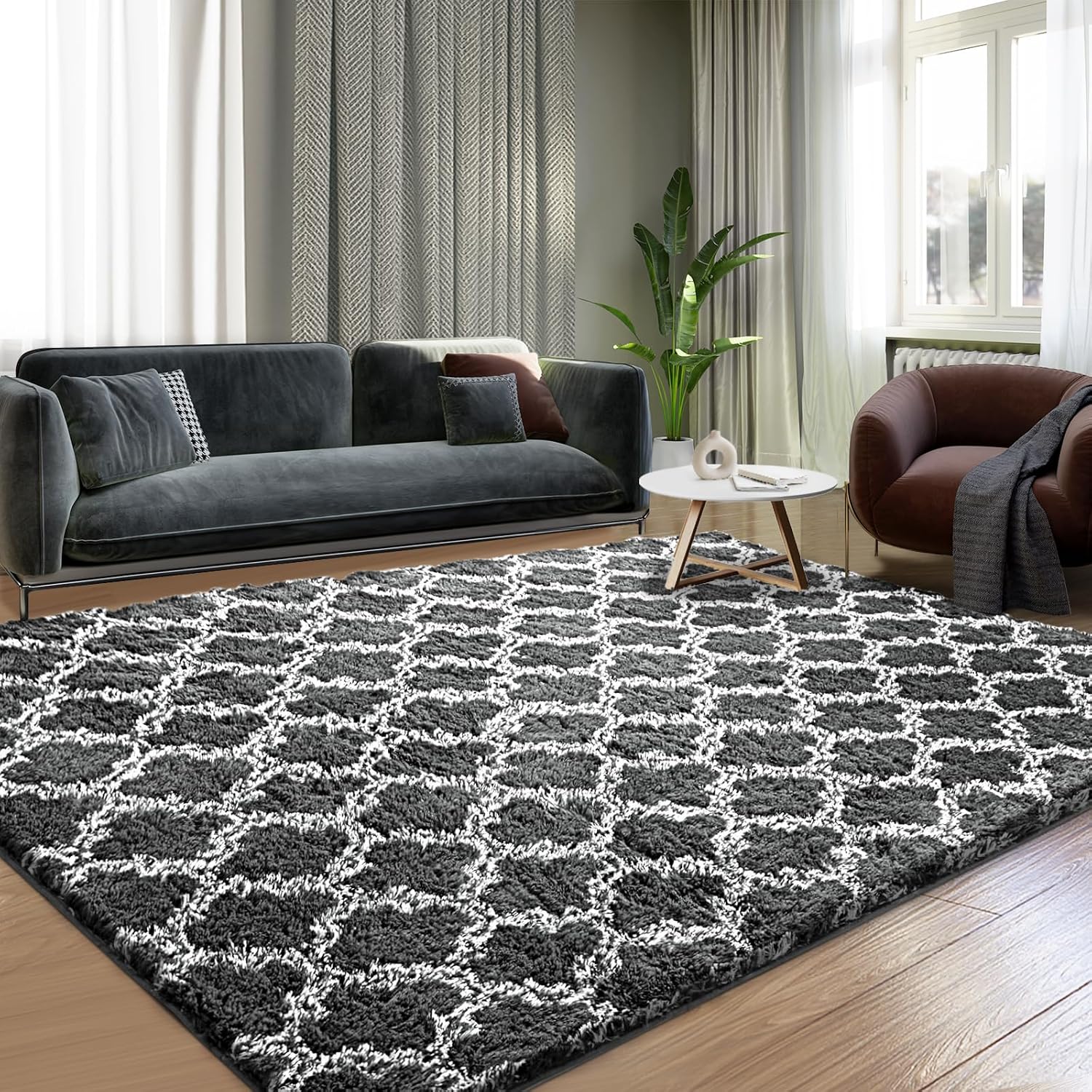 Shag Area Rug 5x7 Feet Extra Soft Rugs for Living Room, High Pile Indoor Carpet...
