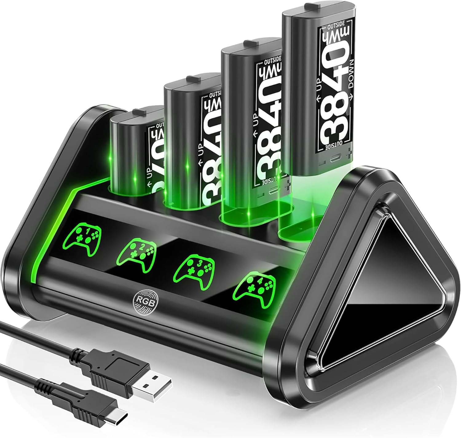 OIVO Rechargeable Batteries for Xbox O-ne Xbox Series X|S, 4 x 3840mWh Batteries...