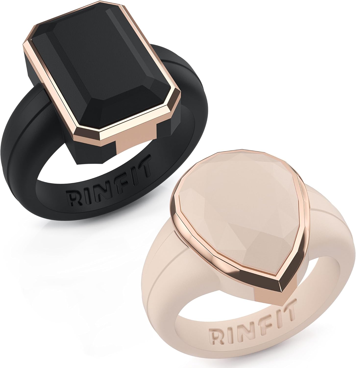Rinfit Women's Silicone Rings - Engagement or Promise Ring for Her - Emerald Sil...