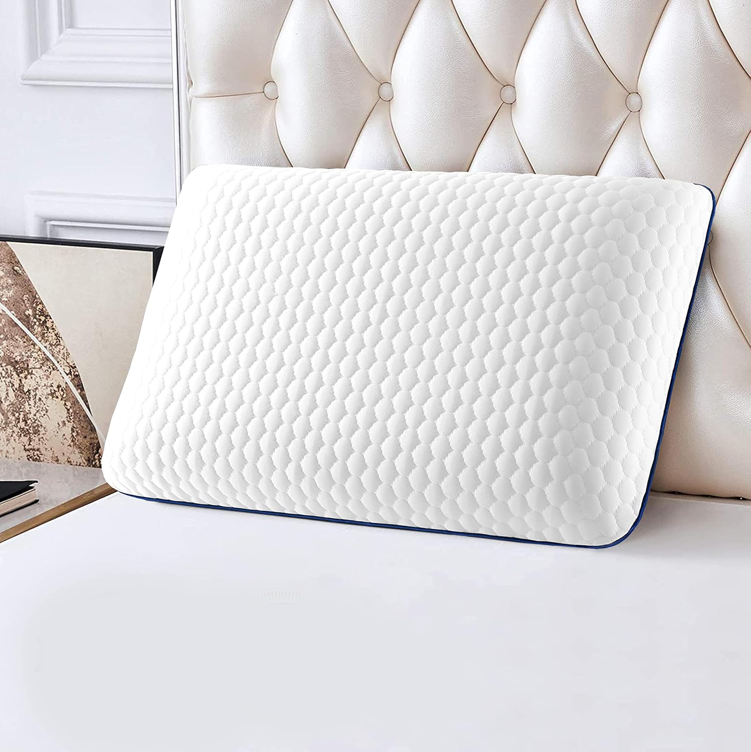 Bedbric Cervical Memory Foam Pillow for Side, Stomach and Back Sleepers - Coolin...
