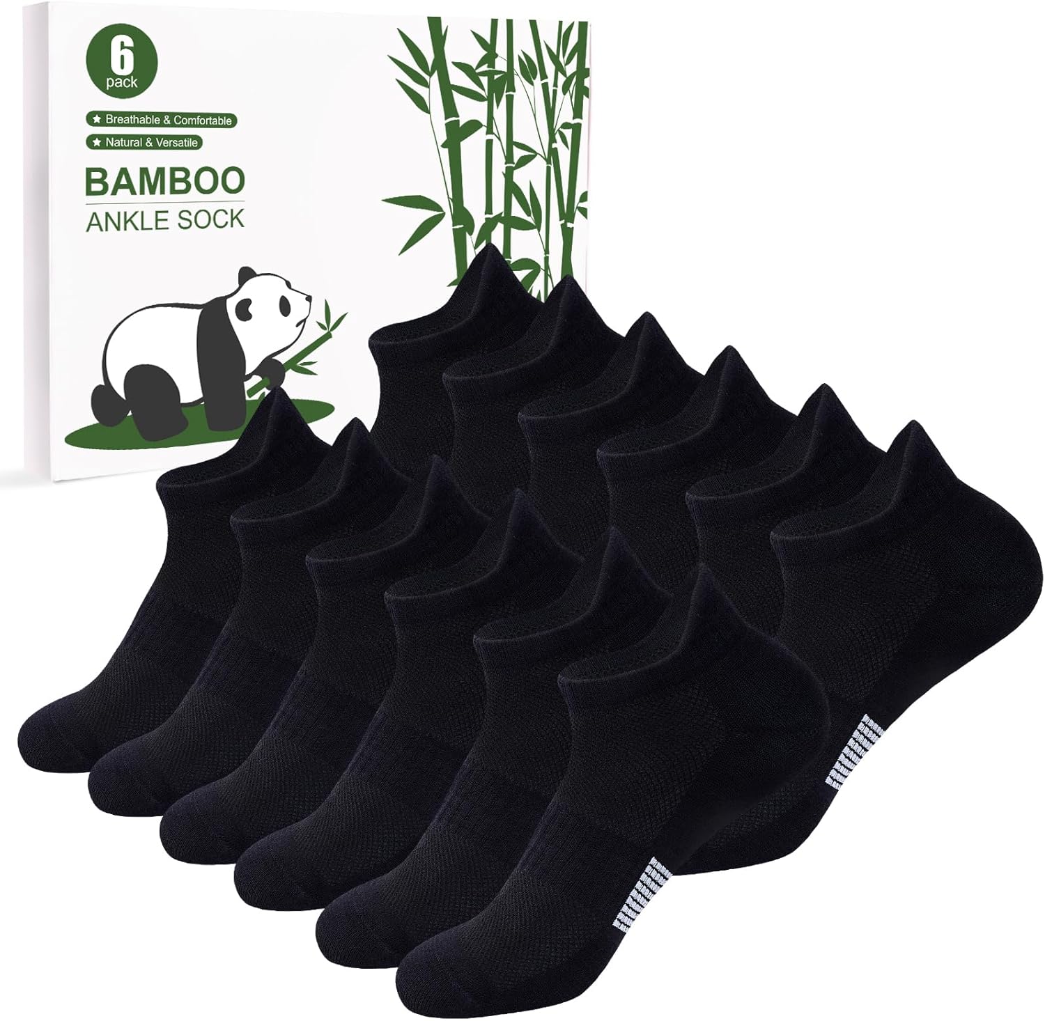inaWarm Bamboo Trainer Socks Womens 6 Pairs, Breathable Ankle Running Socks, Lad...