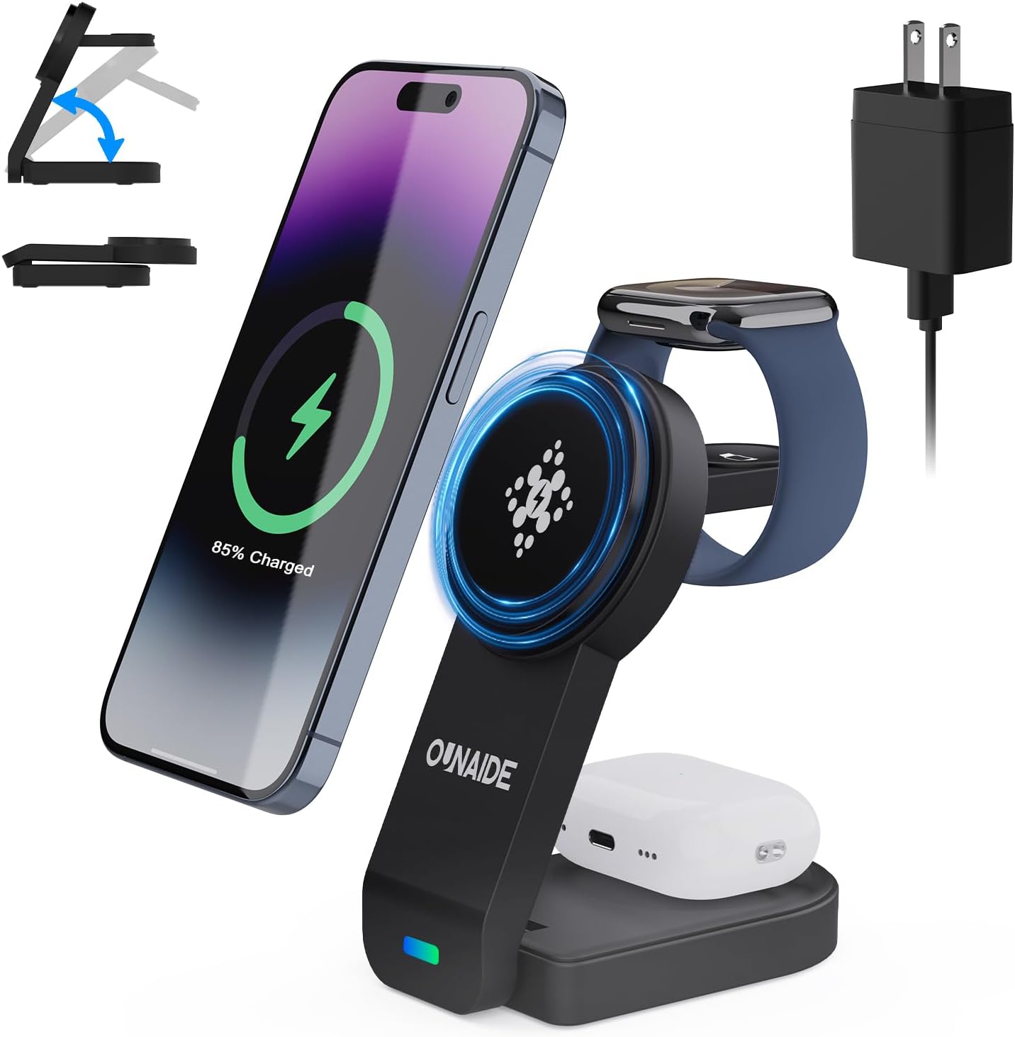 2025 Magnetic 3 in 1 Wireless Charger, Unique Mag-Safe Charger Stand, Innovative...