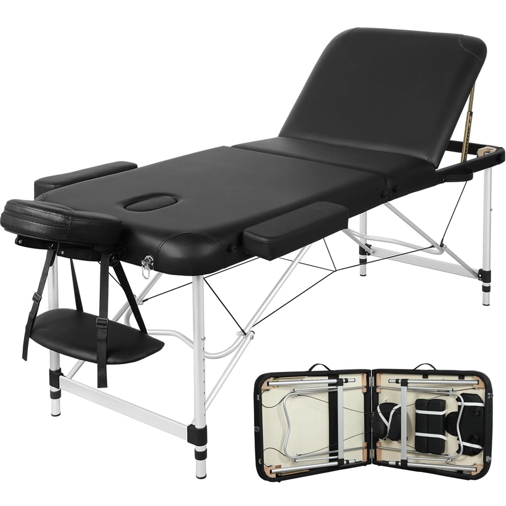 Yaheetech Massage Tables Portable Tattoo Table Adjustable Lash Bed Aluminium 3 F...