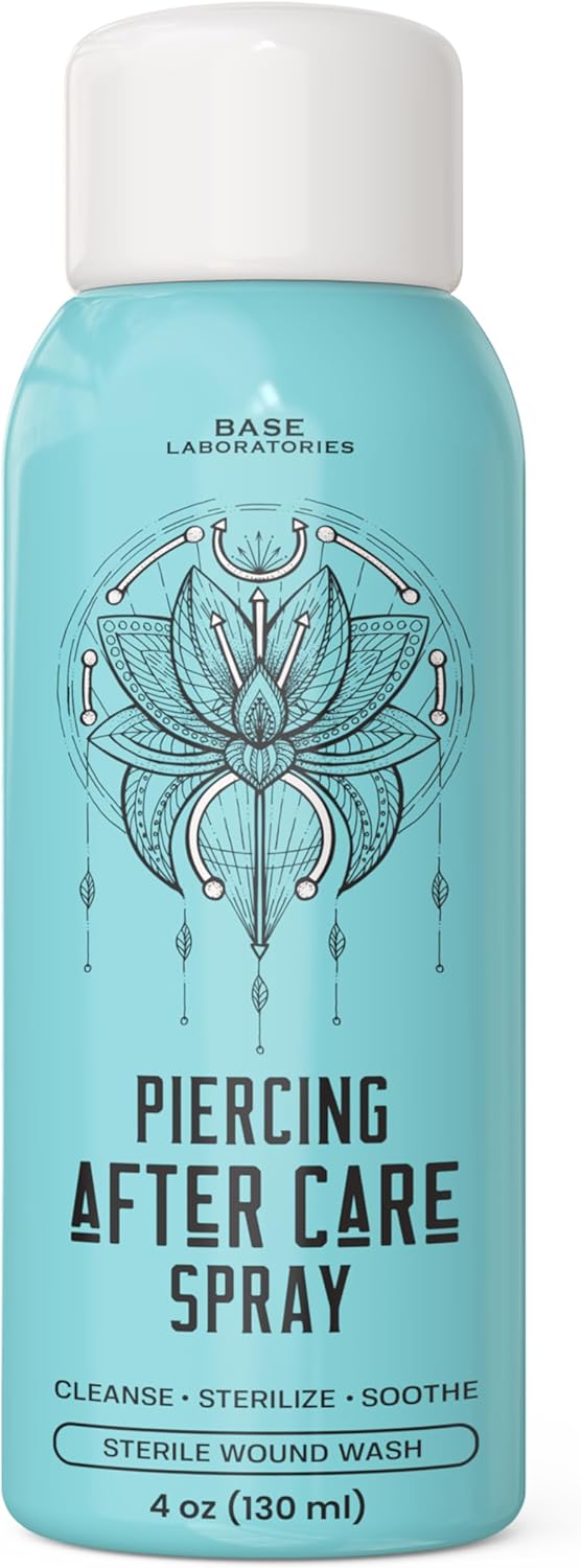 Base Labs Piercing Aftercare Spray Piercing Cleaning Solution | 120ml | Saline S...