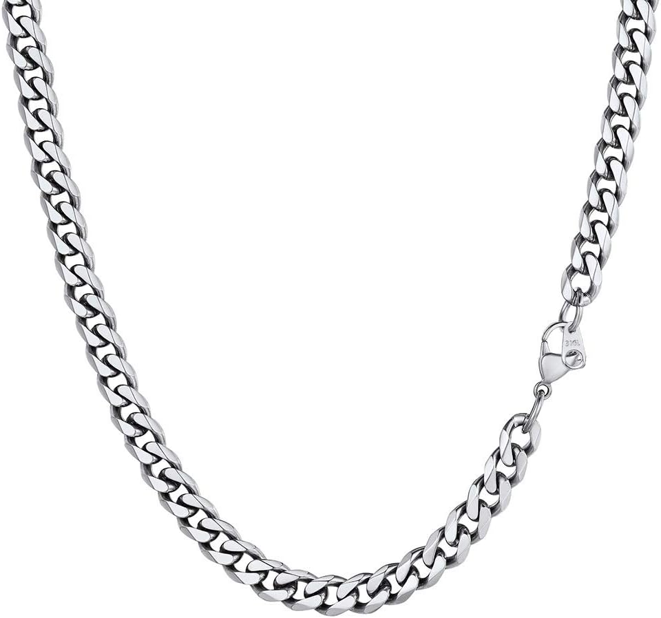 PROSTEEL Men Sturdy Cuban Chain Necklace, 3/6/9/12mm, 14" 18" 20" 22" 24" 26" 28...