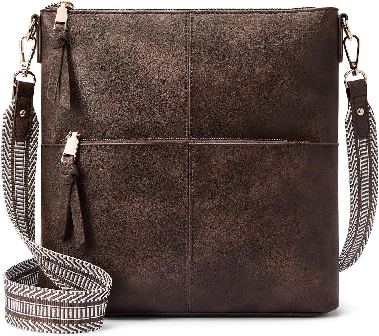 WESTBRONCO Crossbody Purses for Women Medium Shoulder Bag Vegan Leather Handbags...