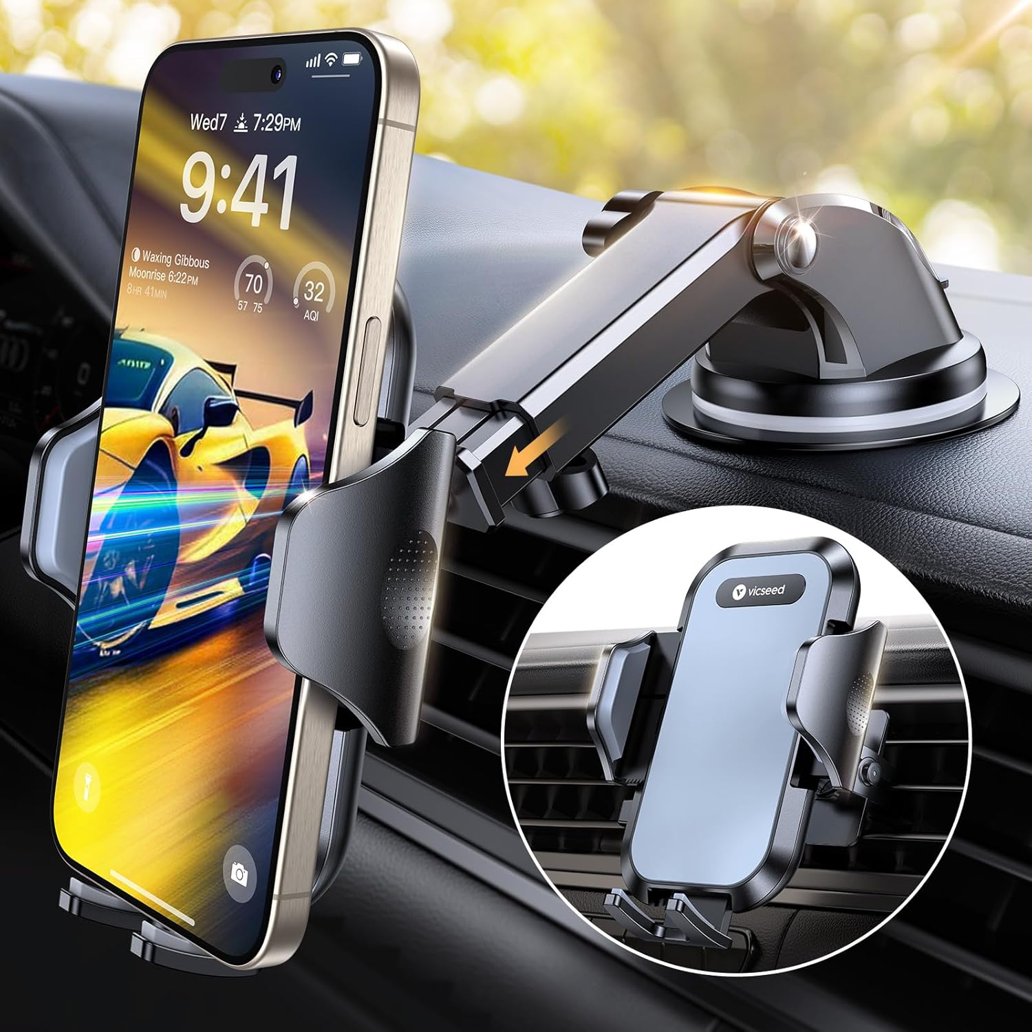 VICSEED 2025 BEST Rally Racing-Grade Car Phone Holder for Cars [88+LBS Strongest...