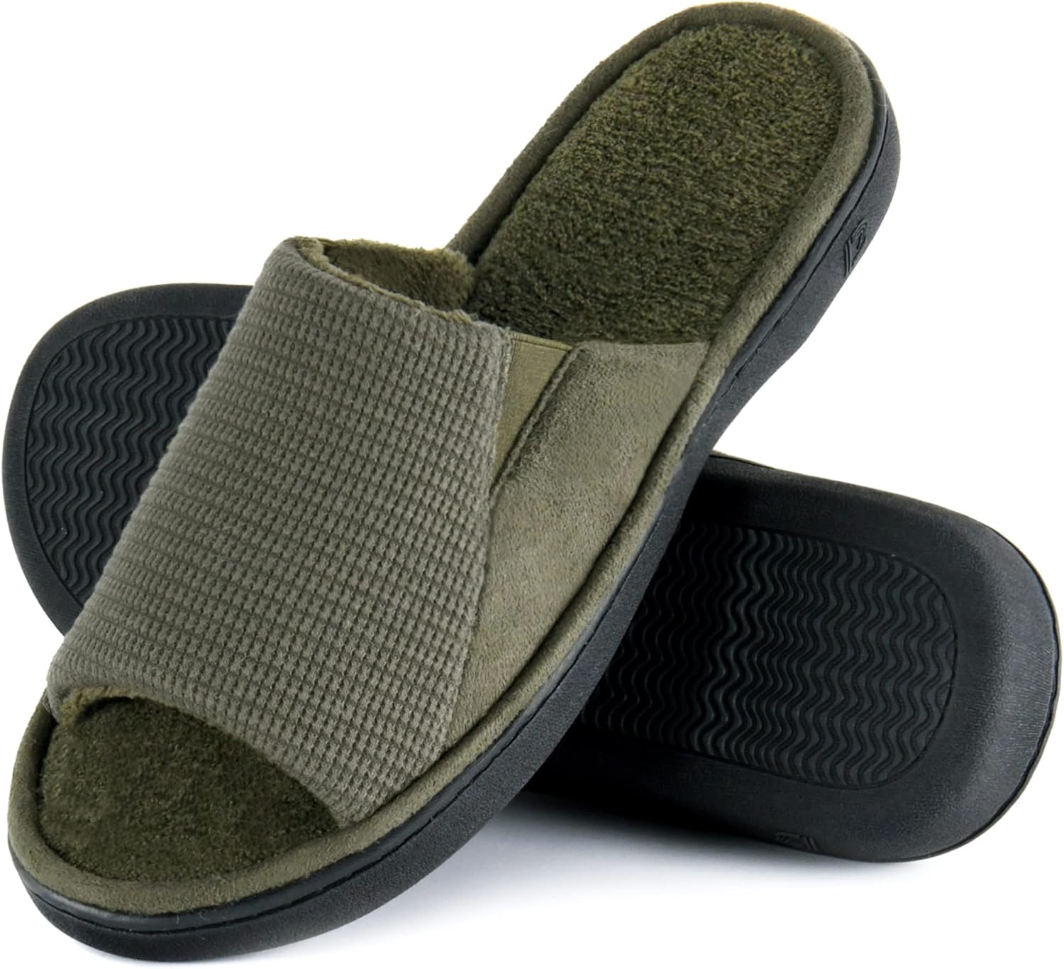 Cozy Men's Open Toe House Slippers, Special Slip On Indoor Slippers for Men with...