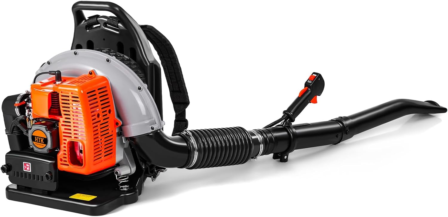HTK 63 CC Gas Backpack Leaf Blower - 2-Stroke Engine, High-Velocity 665 CFM, Erg...